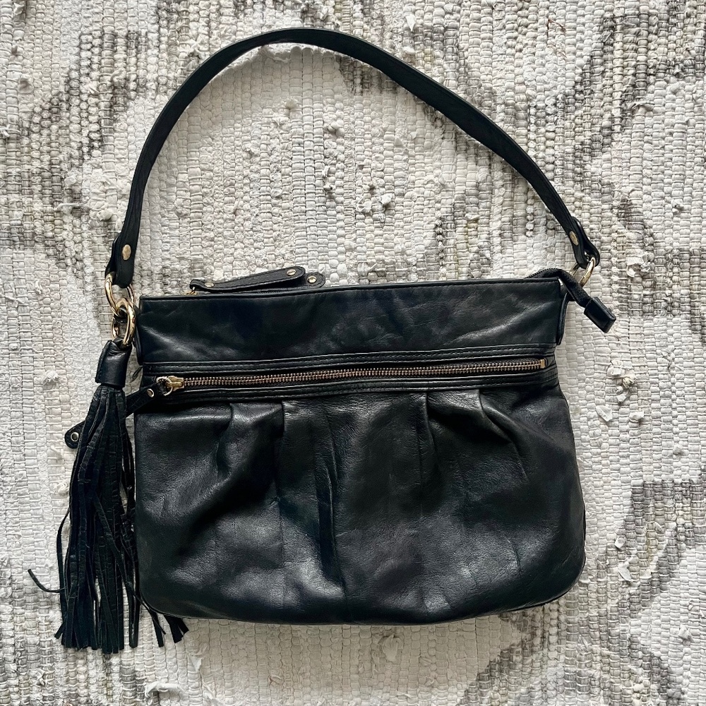Vintage La Diva Black Shoulder Bag
